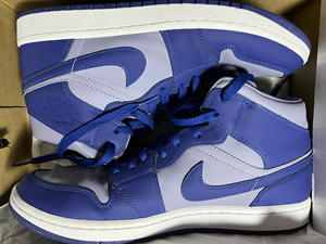 nike耐克乔丹 aj1 mid 灰蓝色