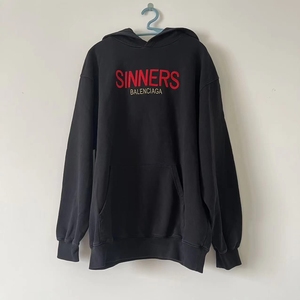 罪人 红色刺绣sinners 黑色 连帽卫衣帽衫0人付款3500