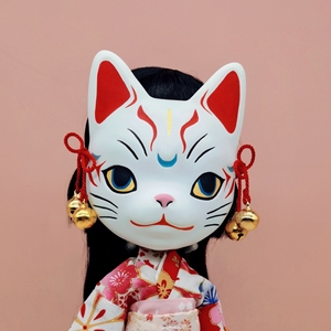 blythe手绘猫面具  成品定制/白膜
