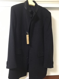 转全新博里尼羊毛羊绒大衣，中长款立领，穿上特别显气质，黑色4