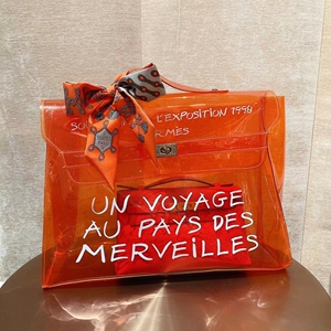爱马仕hermes&nbsp;橘色kelly透明果冻沙滩包,星际航巡展