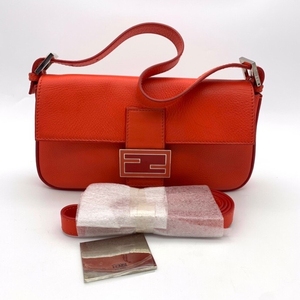 95新fendi芬迪 baguette红色全皮法棍包包 罗马