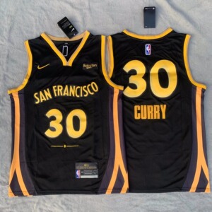 库里30号勇士城市版黑色球衣 nba运动休闲篮球背心本店球衣