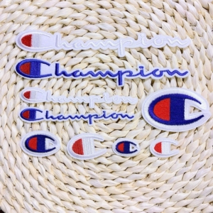 冠军标志刺绣布贴补丁贴品牌logo徽章布标衣服装饰补洞贴时尚