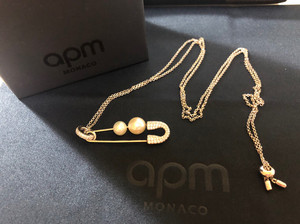 全新apm monaco别针小蛮腰项链