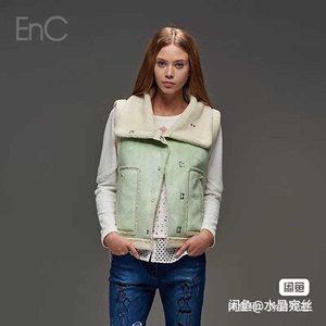 双十一价格EnC绵羊毛绿色马甲女颜色分类:薄荷绿,尺码:16