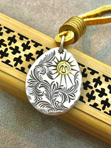 000人付款淘宝印第安银饼吊坠男项链挂坠999纯银手工定制足银牌实心