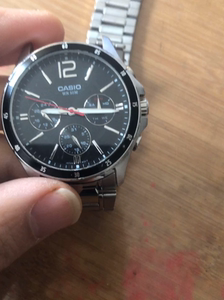 卡西欧手表5374全钢石英表无拆无修黑金黑武士 学生适合用