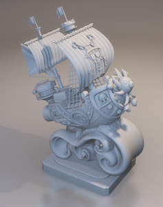 【海贼王桑尼号】3d打印模型图纸,stl格式,高精度手办素材