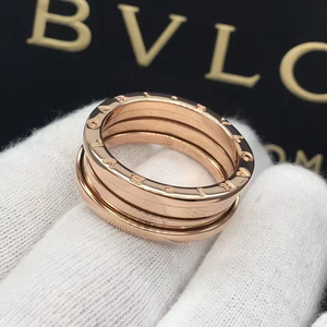 bvlgari宝格丽玫瑰金三环弹簧戒指专柜正品   新款19