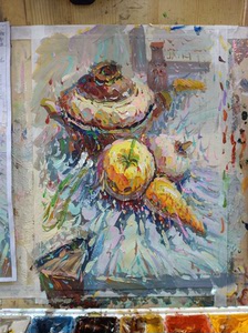 水粉颜料春日青