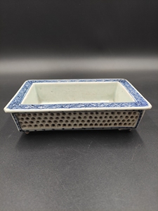 青花水仙盆晚清