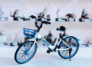 共享单车模型转让一辆小蓝哈啰单车模型和真车 1:8 的比例