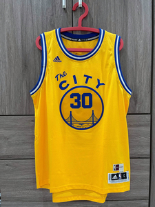 库里球衣 勇士球衣 电车黄 复古球衣 l码