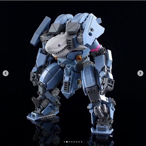 乐高moc创意鲨鱼机甲机器人外骨骼