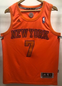 甜瓜安东尼7号尼克斯2012圣诞大战橙色刺绣球衣#篮球服