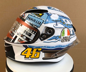 agv头盔雪屋雪村雪景冰雪小镇白色摩托车机车男女夏季全盔 码