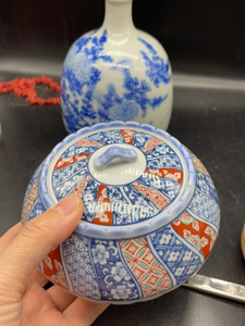 日本带回,日本名家锦松梅哲山作盖罐一枚,中古品请接受,买家如