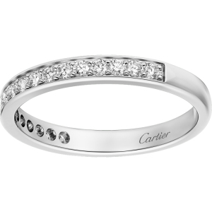 cartier卡地亚 1895结婚对戒 铂金钻石戒指 排钻戒