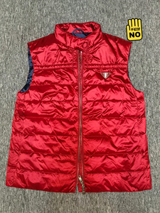 【99新】专柜正品Prada/普拉达正红色羽绒马甲女款，尺码