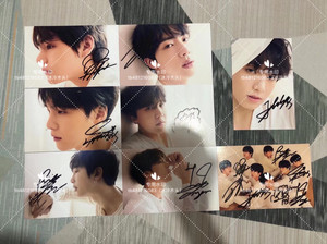 bts防弹少年团亲笔签名照 田柾国金泰亨闵玧其等签名照(亲签