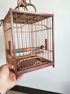 000人付款淘宝海派画眉板笼 画眉鸟 2号笼 全黄杨木 笼丝也是黄杨木的