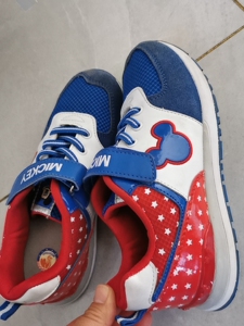 迪士尼米奇儿童运动板鞋女童四季春秋款红蓝旅游鞋跑步鞋  22