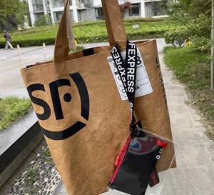 顺丰杜邦纸袋限量 可水洗牛皮纸托特包单肩包手提包新款复古女包