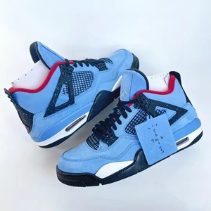 包过验!aj4ts联名冰蓝麂皮篮球鞋