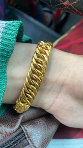 来砍价的免开金口!男士马鞭手链黄金纯金实心999足金手链.