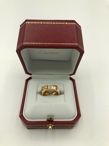 卡地亚双环戒指彩钻 98新 a级 cartier/卡地亚 首