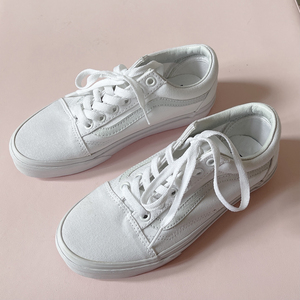 全新成人款vans old skool纯白全白经典款女款板鞋