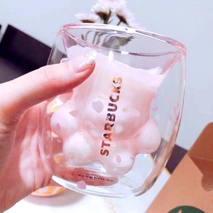 全新包邮星巴克粉色樱花猫爪杯,分手了,低价出