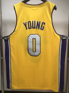 单打王湖人0号尼克杨常规黄色刺绣球衣_阿里巴巴找货神器