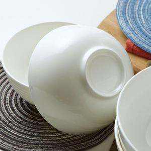 6英寸镁质瓷高脚防烫碗拉面碗纯白色小汤碗白瓷碗陶瓷米饭碗粥碗