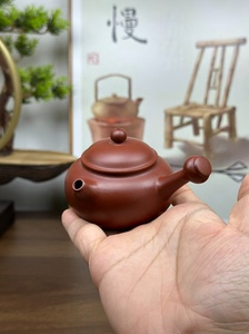 侧吧福容壶，容量70毫升左右，全手工手拉壶，紫砂茶壶，小容量