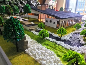 出张永和山语间别墅建筑模型,纯手工制作,地板80701585cm