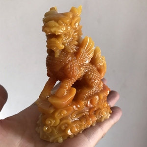 云南黄龙玉摆件麒麟摆件居家办公祥瑞麒麟摆件祈福平安麒麟小摆件