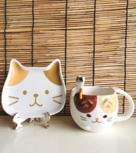 日单可爱三花猫咪马克杯 猫咪陶瓷水杯咖啡杯牛奶早餐杯