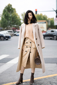 icy 三木三木呢博主同款 中腰双排扣修身中长裙半身裙包臀裙