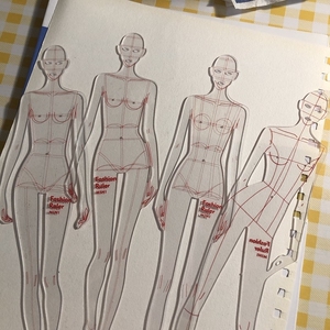 服装设计款式人体模板尺临摹画手绘尺画图工具时装人体动态尺子