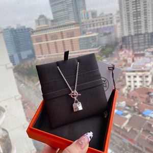 全新hermes爱马仕纯银kelly包包项链