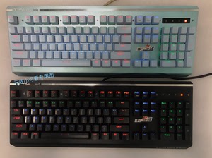 网吧二手钛仑法老之鹰游戏机械键盘光轴可插拔混光有线键盘