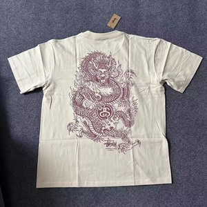 stussy短袖 新款龙年 米黄色 M L XL