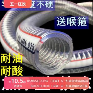 硅胶食品级软水管内径32MMX外径40MM防冻耐高温透明钢丝软管加厚