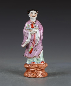 景德镇567老厂货瓷器 70年代雕塑摆件-- 《蓝采和》