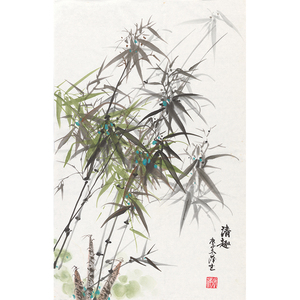 已装裱 张萍《清趣》签名版画挂画