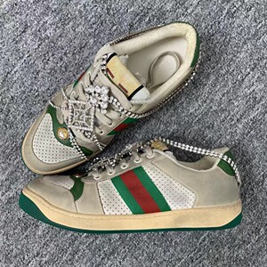gucci带钻脏脏鞋