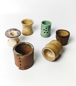 日本制 6个不同工艺老盖置 茶器茶具 茶桌 泡茶 放茶壶盖子