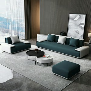 北欧布艺沙发组合简约现代客厅小户型意式轻奢贵妃整装免洗科技布